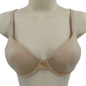 Maidenform 34B Bra Solid Beige 09402 Comfort Devotion Smooth Cup Underwire Lined